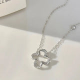 925 Silver Zircon Flower Necklace for Women - Birthday Gift