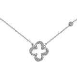 925 Silver Zircon Flower Necklace for Women - Birthday Gift