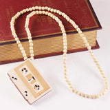 Cassette Tape Pendant Good Wood Hip-Hop Wooden Necklace