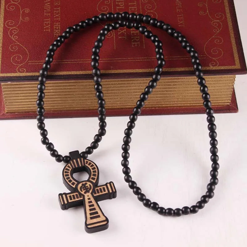 Africa Pendant Wooden Necklace Cross Hip-Hop