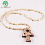 Africa Pendant Wooden Necklace Cross Hip-Hop