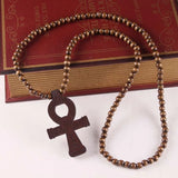 Africa Pendant Wooden Necklace Cross Hip-Hop