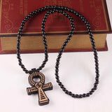 Africa Pendant Wooden Necklace Cross Hip-Hop