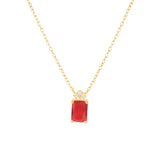 925 Silver Zircon Clavicle Necklace Green Jewelry