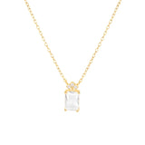925 Silver Zircon Clavicle Necklace Green Jewelry