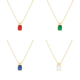 925 Silver Zircon Clavicle Necklace Green Jewelry