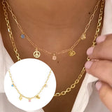 925 Silver Star Beads Chain Clavicle Choker Necklace Crystal JEWELRY