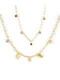 925 Silver Star Beads Chain Clavicle Choker Necklace Crystal JEWELRY