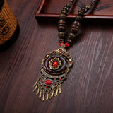 Bohemian Fringed Statement Necklace Retro Style