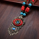 Bohemian Fringed Statement Necklace Retro Style