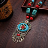 Bohemian Fringed Statement Necklace Retro Style