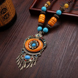 Bohemian Fringed Statement Necklace Retro Style