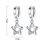 925 Silver Needle Earrings Crystal Zircon Retro Hollow Stars Hot Earrings
