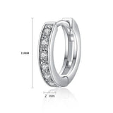 925 Silver Needle Crystal Zircon Round Stud Earrings