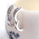925 Silver Needle Crystal Zircon Round Stud Earrings