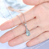 925 Silver CZ Pendant Necklace 43.5CM