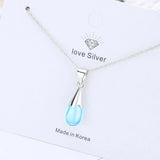 925 Silver CZ Pendant Necklace 43.5CM