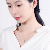 925 Silver CZ Pendant Necklace 43.5CM