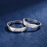 925 Silver CZ Couple Ring Adjustable Size