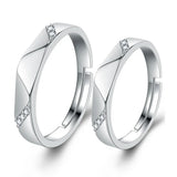 925 Silver CZ Couple Ring Adjustable Size