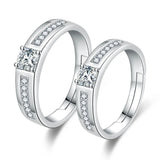925 Silver CZ Couple Ring Adjustable Size