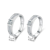 925 Silver CZ Couple Ring Adjustable Size