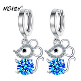 NEHZY Crystal Zircon Tassel Mouse Earrings