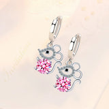 NEHZY Crystal Zircon Tassel Mouse Earrings