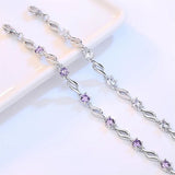 925 Silver Needle Crystal DIY Bracelet 20.5CM