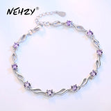 925 Silver Needle Crystal DIY Bracelet 20.5CM