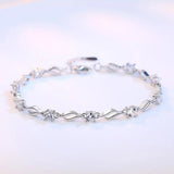 925 Silver Needle Crystal DIY Bracelet 20.5CM