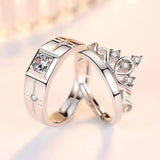 925 Silver Crown Crystal Zircon Ring Set