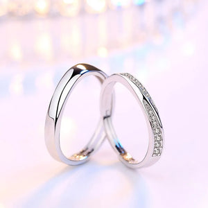 925 Silver Needle Women's Opening Ring Anniversary Wedding