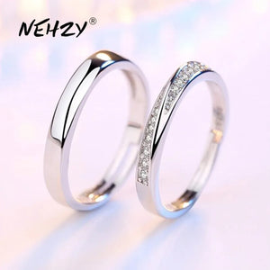 925 Silver Needle Women's Opening Ring Anniversary Wedding