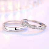 925 Silver Needle Women's Opening Ring Anniversary Wedding