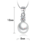 925 Silver CZ Pearl Pendant Necklace  Length