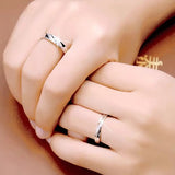 Vintage Wave Crystal Stone Ring 925 Silver Needle Lady Jewelry
