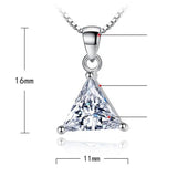 Silver Plated Triangle Cubic Zirconia Necklace 45CM