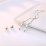 Silver Plated CZ Pearl Leaves Tassel Earrings Long
