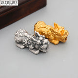 3D 999 Silver Pixiu Beads Vintage Silver Fengshui Piyao Beads DIY Jewelry Beads