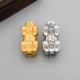 3D 999 Silver Pixiu Beads Vintage Silver Fengshui Piyao Beads DIY Jewelry Beads
