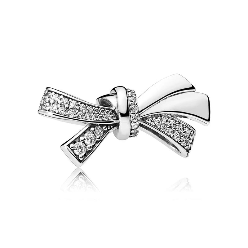 925 Sterling Silver Bow Charm Labradorite Bracelet Set