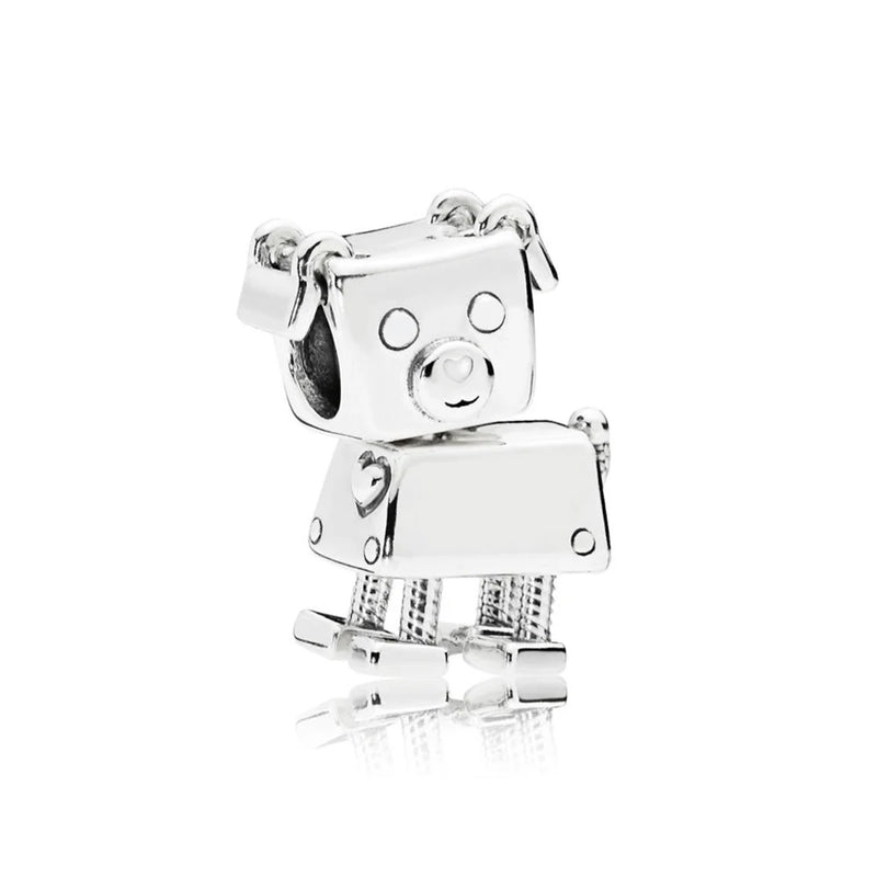 925 Sterling Silver Bella Bot Charm with Robot Dog Charm Jewelry