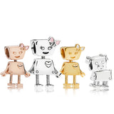 925 Sterling Silver Bella Bot Charm with Robot Dog Charm Jewelry