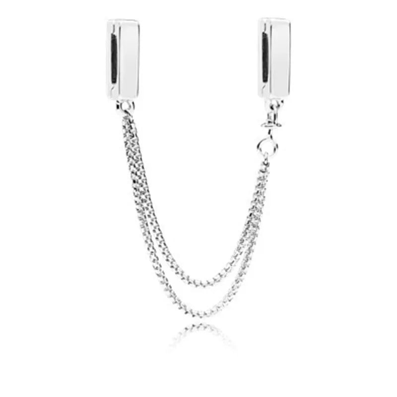 925 Sterling Silver Reflexions Clip Charm Clear CZ Cubic Zircon DIY Bracelet