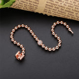 925 Sterling Silver Pan Charms Beads & Pav Bracelet - DIY Punk Style Gift