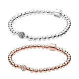 925 Sterling Silver Pan Charms Beads & Pav Bracelet - DIY Punk Style Gift