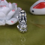 100% 999 Silver Pixiu Beads 3D Vintage Silver Piyao Beads