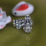 100% 999 Silver Pixiu Beads 3D Vintage Silver Piyao Beads