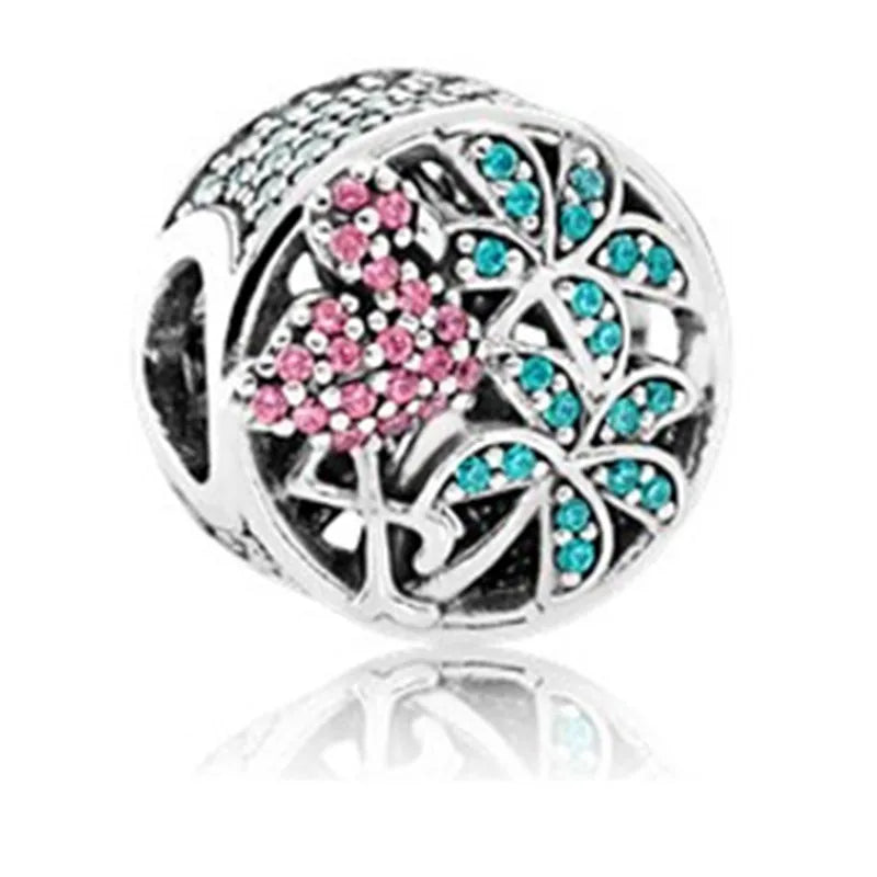 S925 Sterling Silver Hollow Shine Fruit Beer Pattern Charm Beads